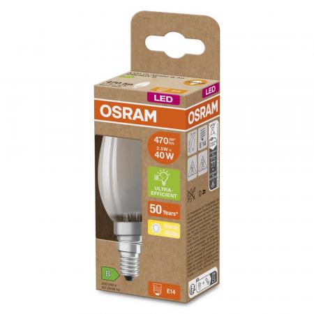 Osram E14 LED Kerzenlampe CLASSIC besonders effizient 2,5W wie 40W 2700 K warmweißes Licht